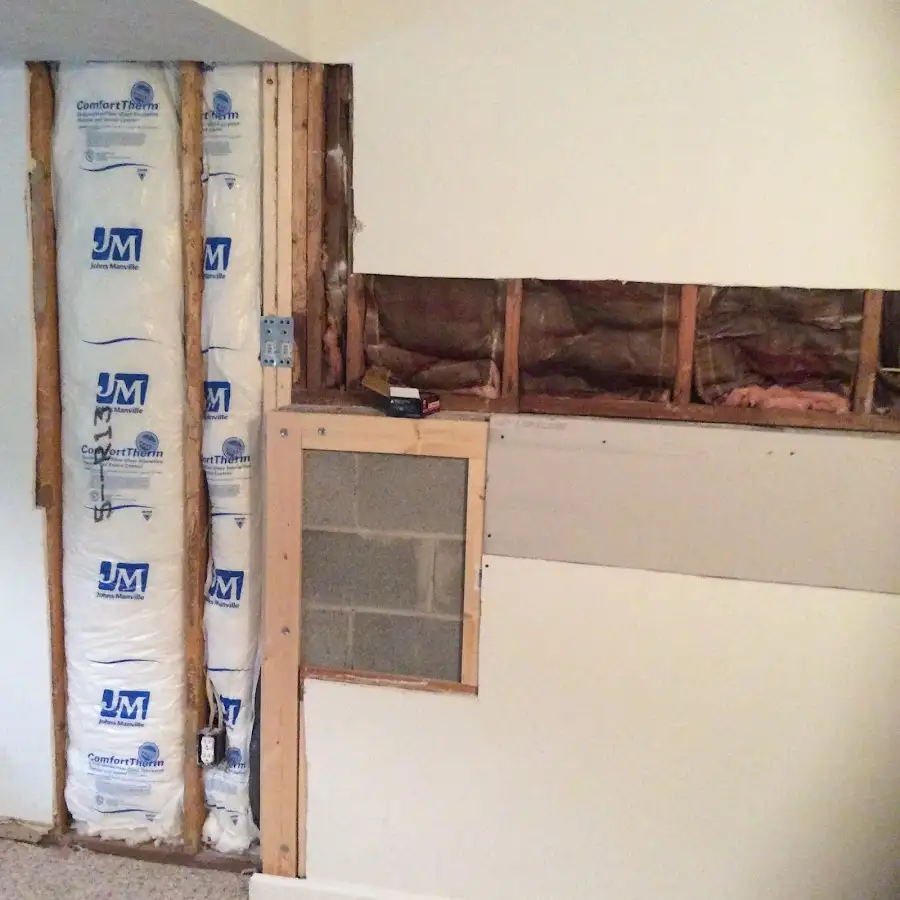 Wall insulation replacement during Basement Flood Cleanup in Tualatin